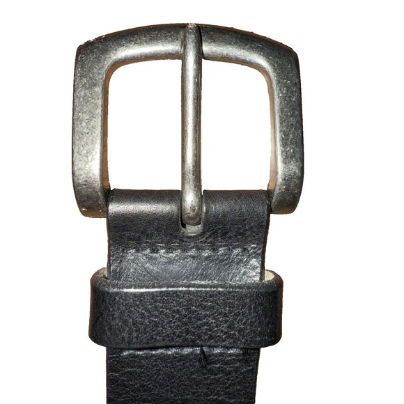 Eddie Bauer Men’s Black Leather Belt Made in USA 1.5” Heavy-Duty Buckle Sz 38 - Picture 3 of 5